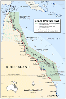 great barrier reef map australia