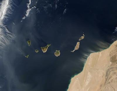 Nuevos horizontes: Las Islas Canarias, foto desde el satélite
