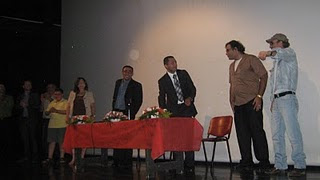 طاقم الفيلم اثناء المؤتمر الصحفي الذي عقد بعد العرض / بشرى فراج