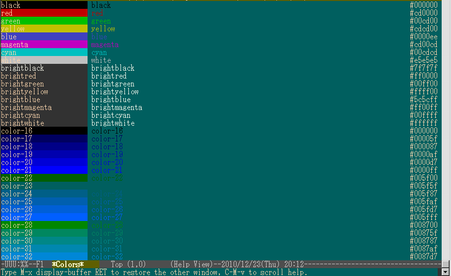OSSはアルミニウムの翼で飛ぶTweetSolaris10 +Emacs23 にTeraTermで256カラー