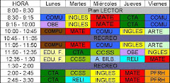 Horario de Clases de 2 B