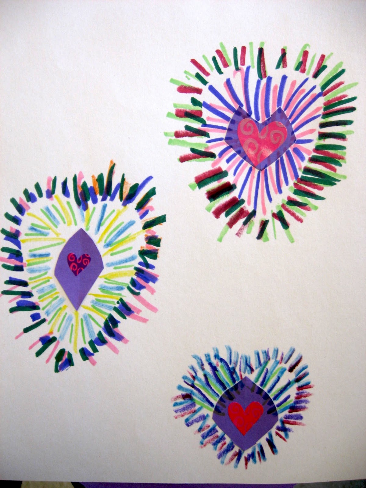 Art is Basic-- Art Teacher Blog: more Valentine making by 2nd graders