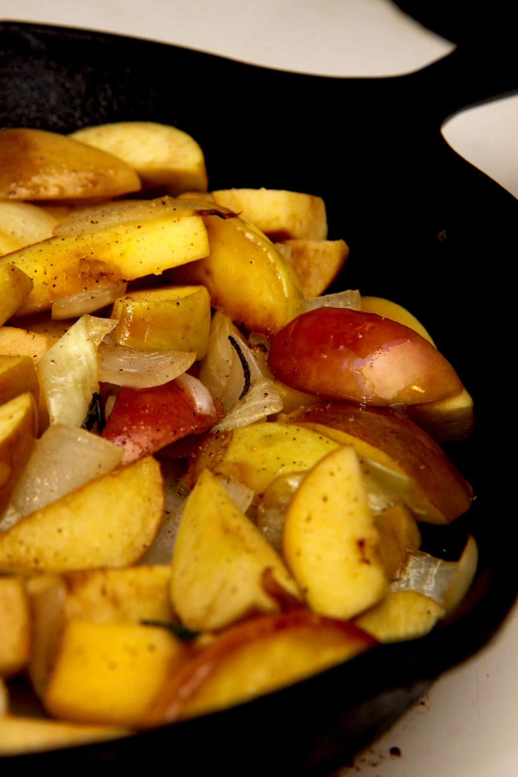 Savory Fried Apples with Onions and Sage, and Sweet Fried Apples with Maple Cream Caramel