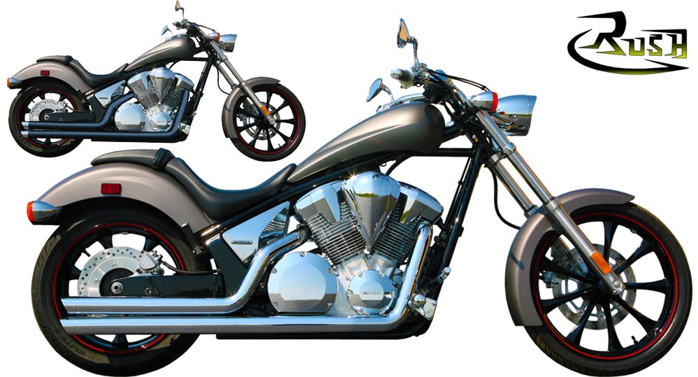 rush racing 2-into-2 exhaust systems for honda fury