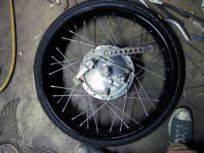 laced 21-inch, 36 spoke wheel