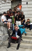 On the State House steps