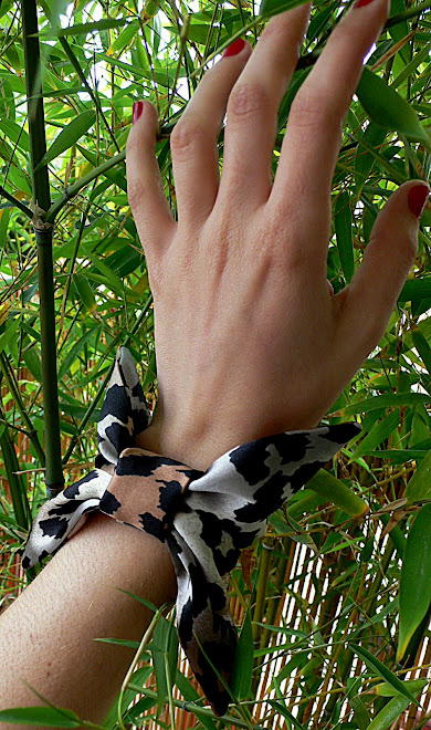 bracelet noeud impression leopard en soie