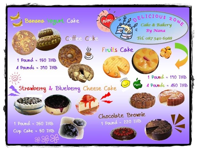 Cakes Menu