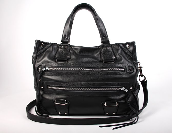 Madeline Chadwick Handbags: Double Zipper Bag. black