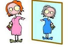 woman in mirror
