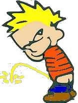 Calvin peeing!