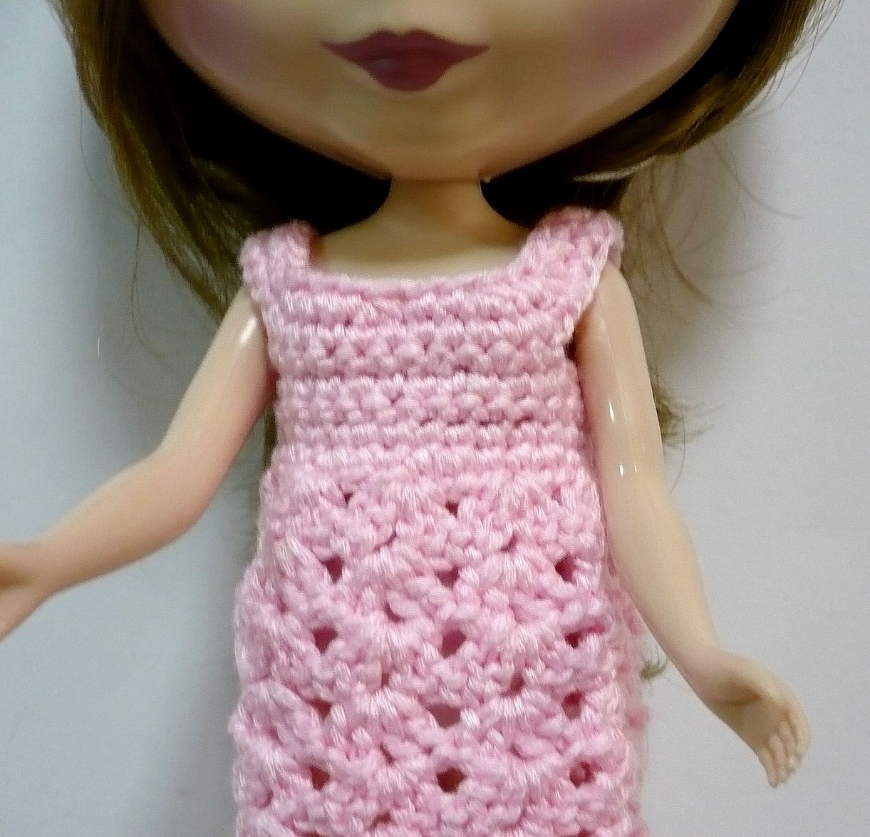 Nicely Created For You Crocheted Pastel Pink Dress for Blythe Doll