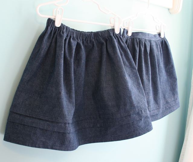 mmmcrafts: denim skirts with tucks