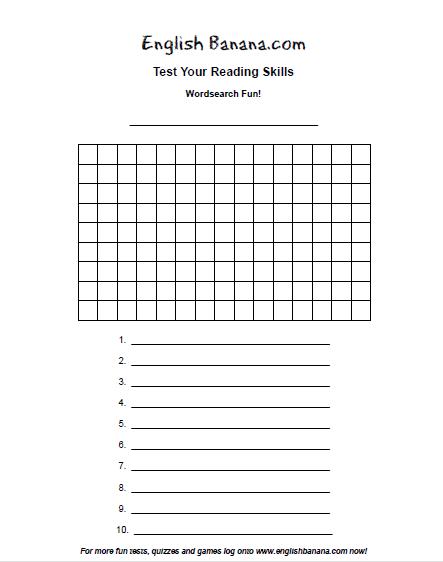 English for children: Create your wordsearch
