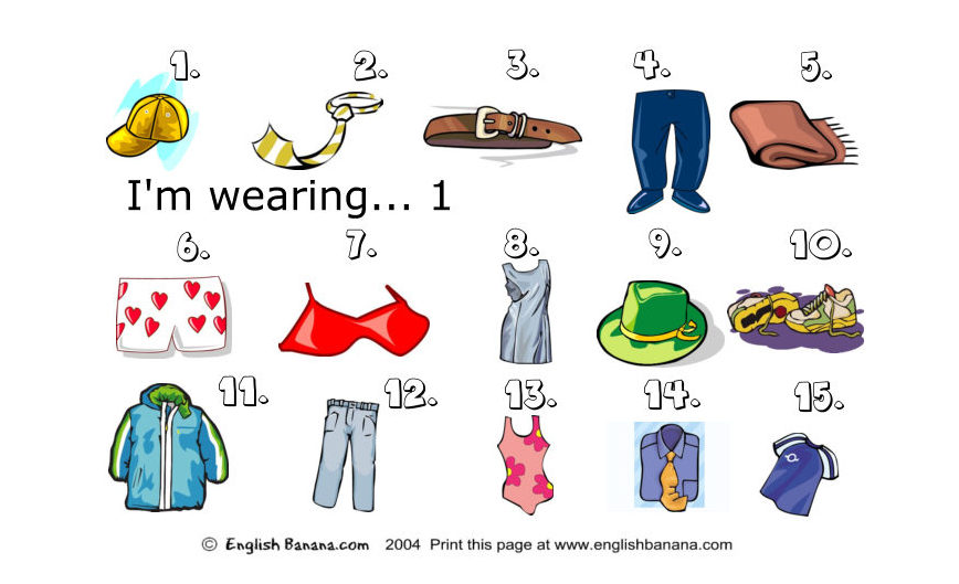 clothes worksheet clipart - photo #20