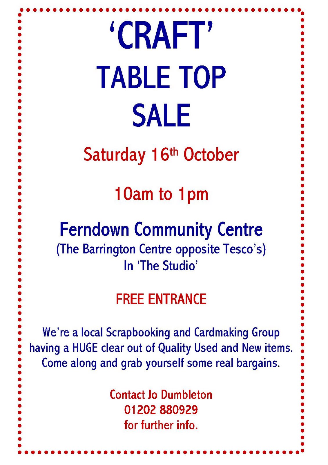 Stampin' 'n Stuff CRAFT 'TABLE TOP' SALE