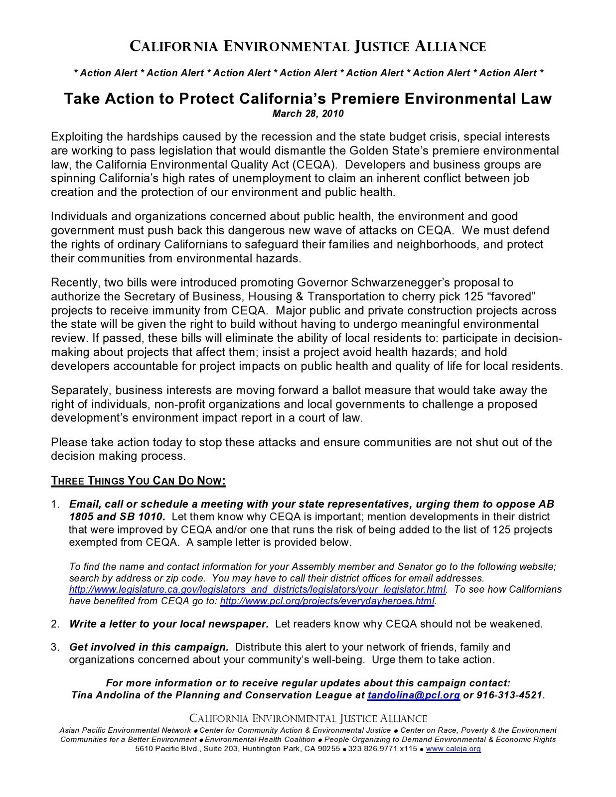 California Environmental Justice Alliance (CEJA) Blog: CEQA Action ...