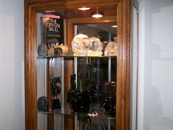 Crystal skull shelf over Obsidian shelf