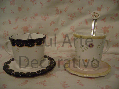 Azul Arte Decorativo Pintura en porcelana, madera y vidrio