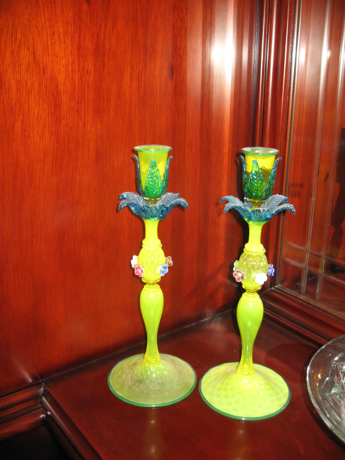 Ladybug Creek Show and Tell Friday Murano Glass Candlesticks