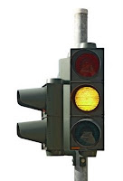 short yellow traffic light