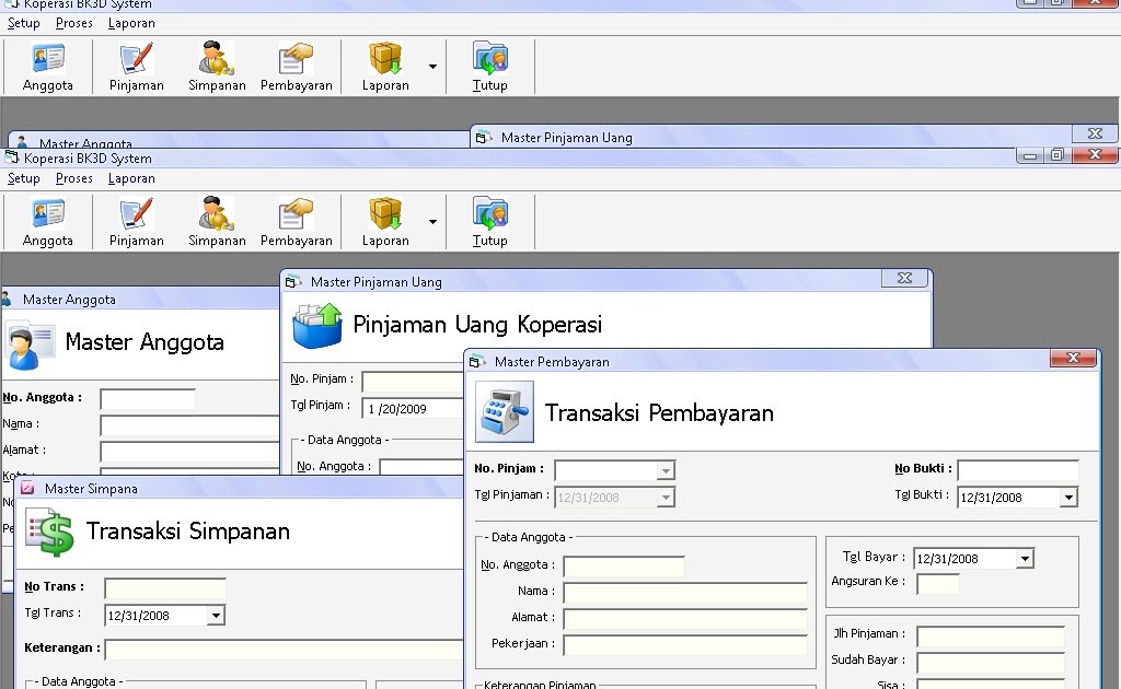 Program VB Aplikasi Koperasi Sederhana