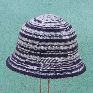 Travel headwear: Crochet hats, multi-colored bucket shape with brim