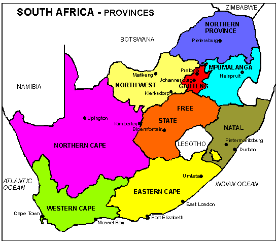 SOUTH AFRICAN FAMILY HISTORY and GENEALOGY: MAPS OF SOUTH AFRICA - 1
