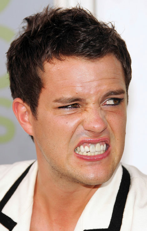 Brandon Flowers in his red suit