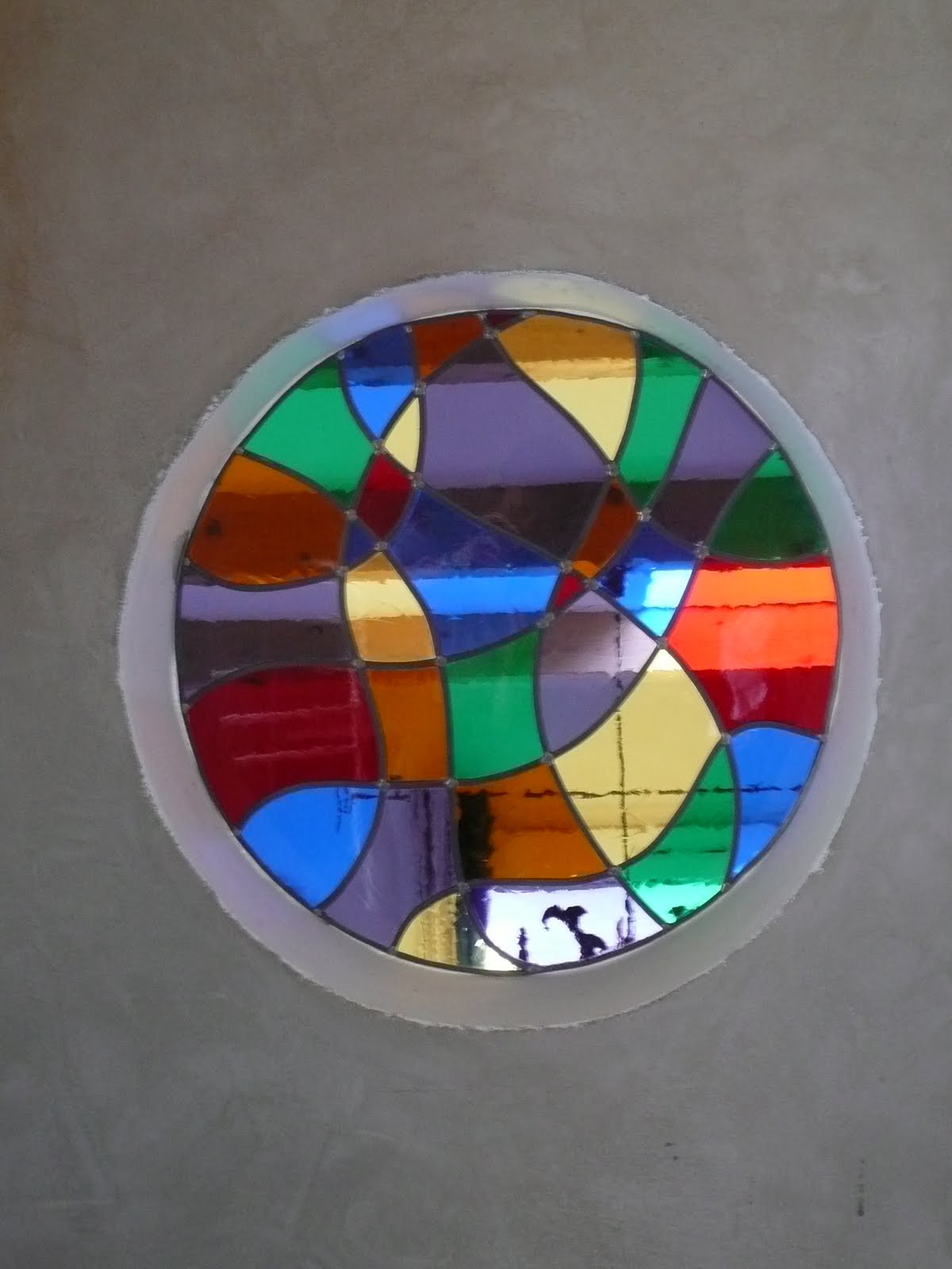 Des Idées En Verre Vitrail pour hublot de salle de bain.