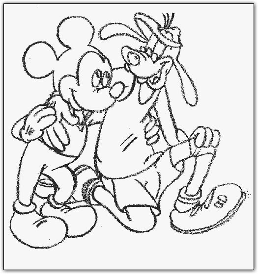 Free Coloring Pages: Mickey Mouse and Goofy Coloring Page