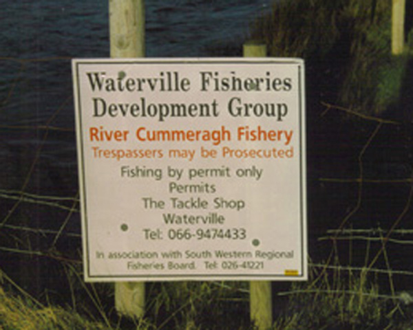 ici, un des panneaux du waterville fisheries development group