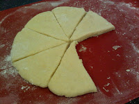 dough cut into scones