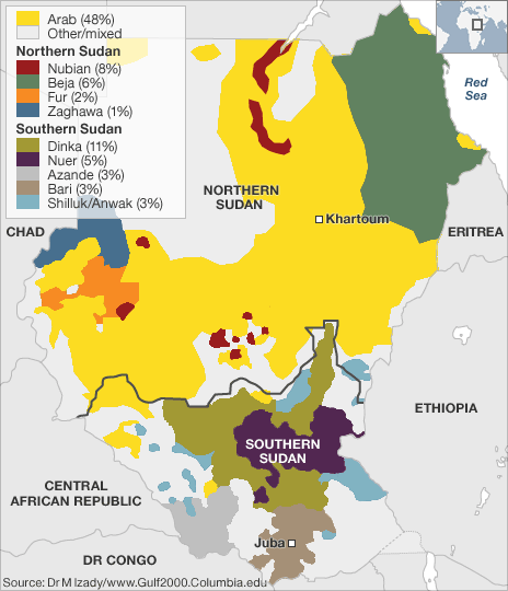 Ethnic Map Of Sudan 95