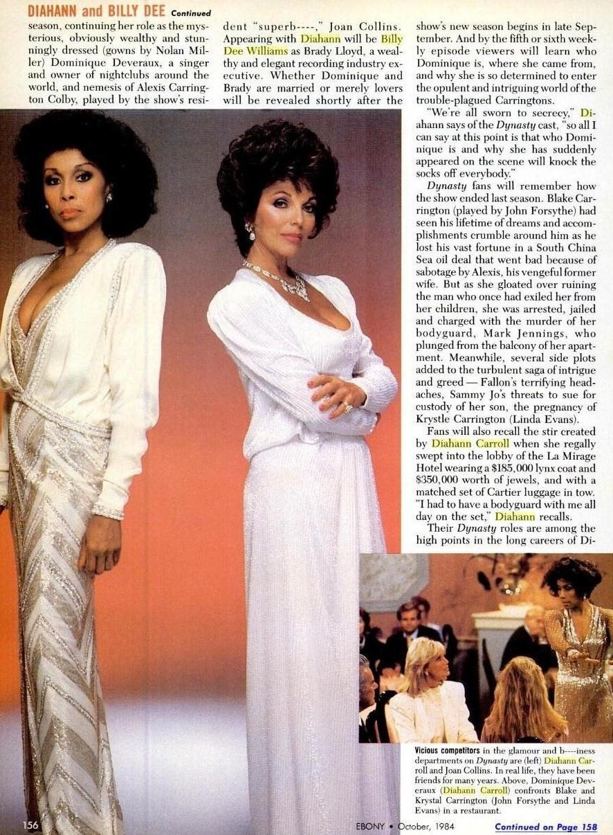 Lbcolby S Dynasty Blog Diahann Carroll And Billy Dee Williams Played A Sassy And Classy Couple On