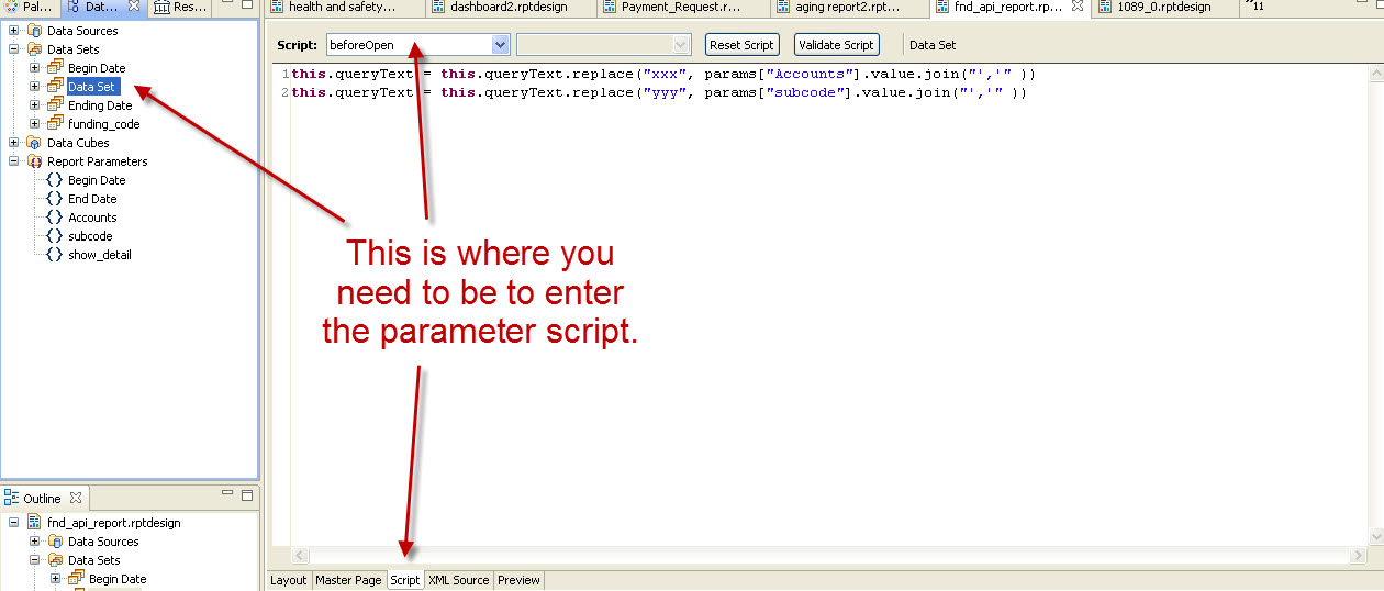 Birt and AiM Multiple, MultiSelect Parameters