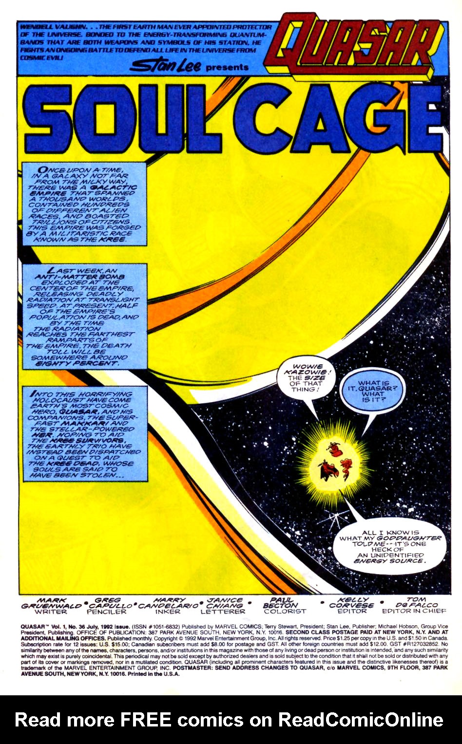 Read online Quasar comic -  Issue #36 - 2