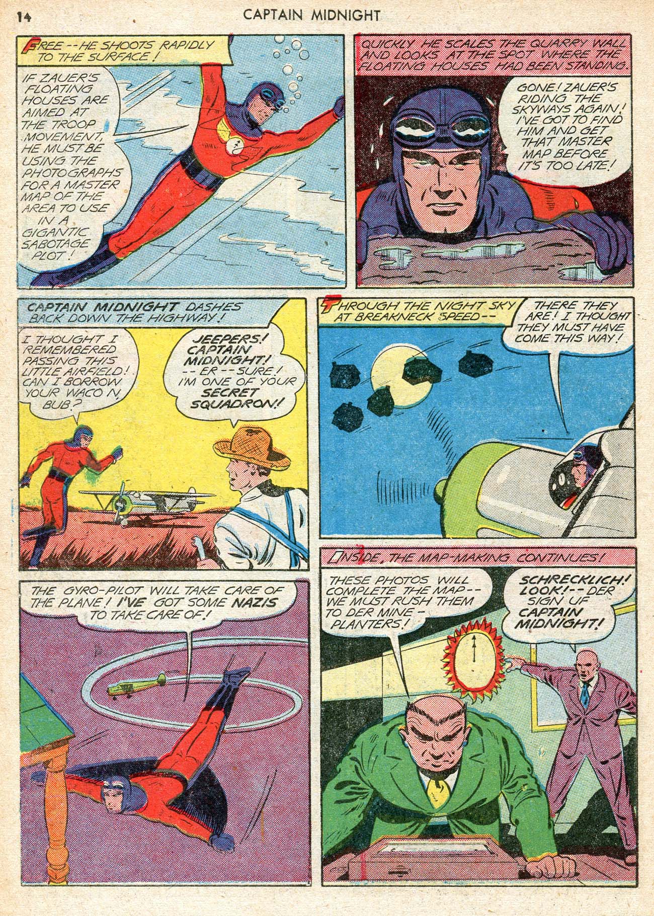 Read online Captain Midnight (1942) comic -  Issue #12 - 14