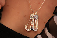 Swarvoski diaper pin necklace-perfect for the new mom!
