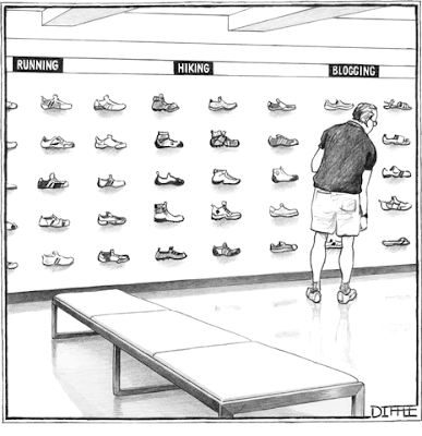 New Yorker Cartoon - Blogging Shoes