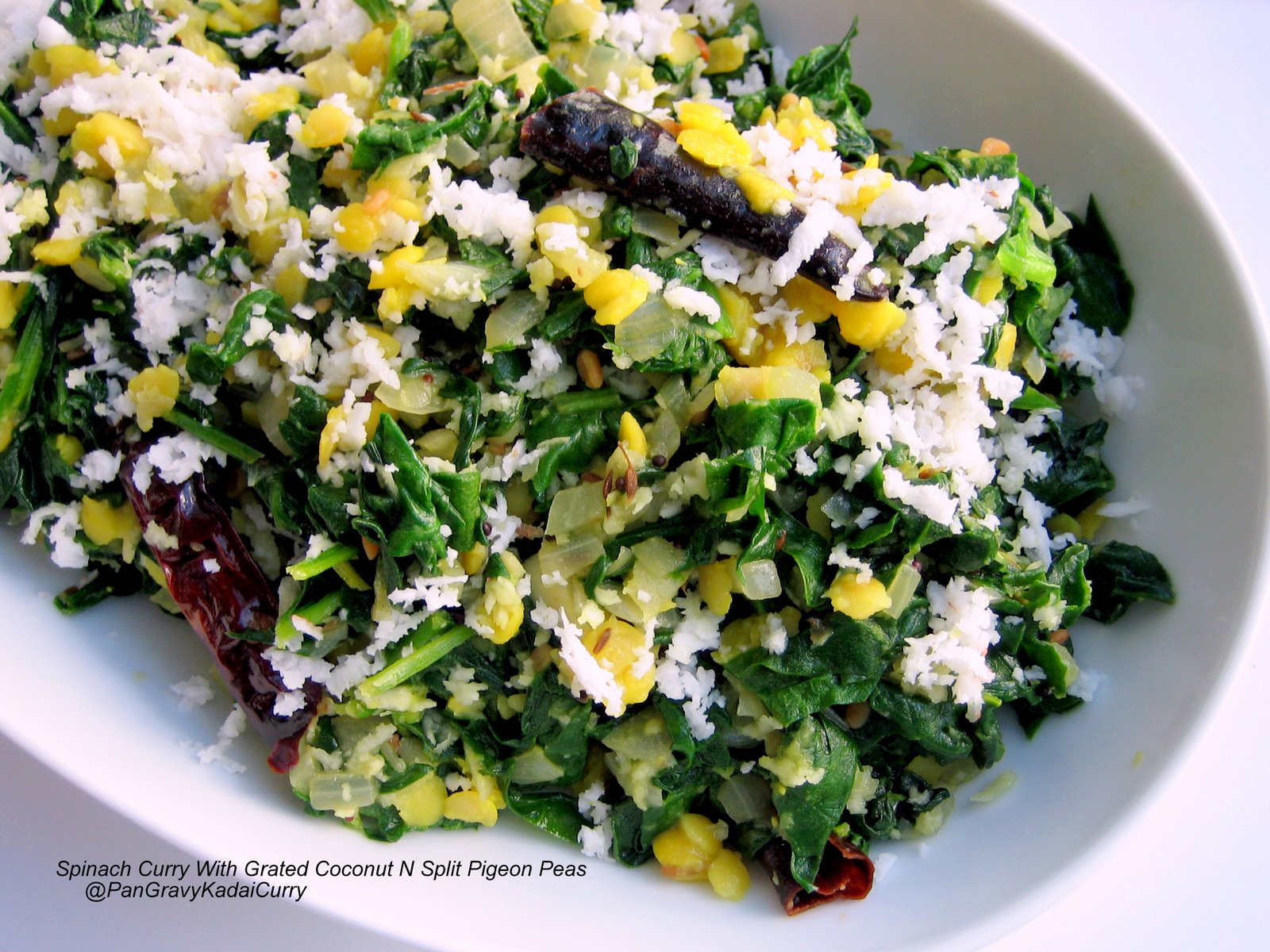 Pan Gravy Kadai Curry Spinach and Hyacinth/Broad Beans "Curry In a Hurry"