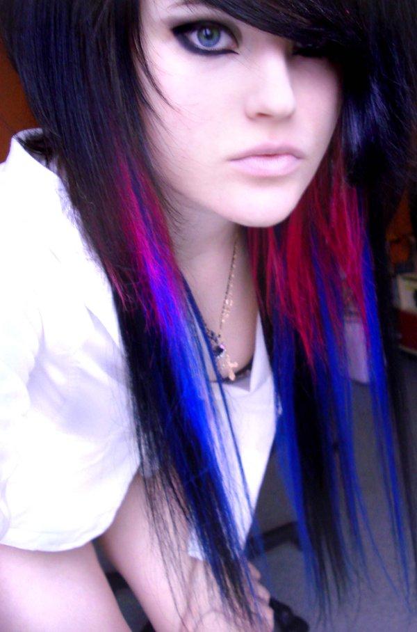 Blue Black Hair Colour. red and the lue hair dye