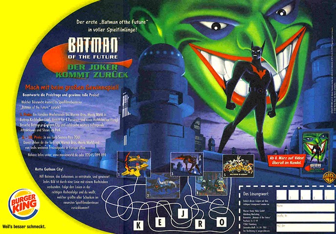 BAT - BLOG : BATMAN TOYS and COLLECTIBLES: BATMAN BEYOND The Return of The  Joker MOVIE Advertising Promo in Germany!