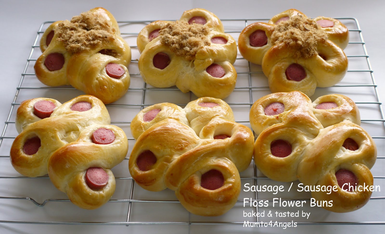 Mum to 4 Angels Sausage & Chicken Floss Flower Buns