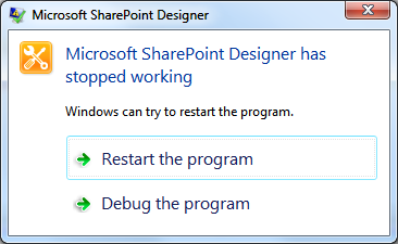 SharePoint crash