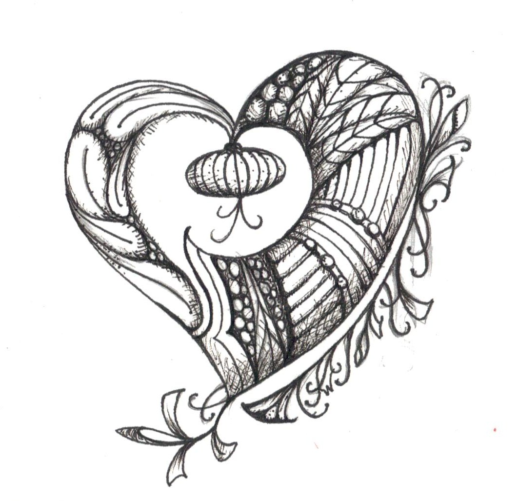 susan walker art: Hearts for inking.falling in love with tangle dooddling