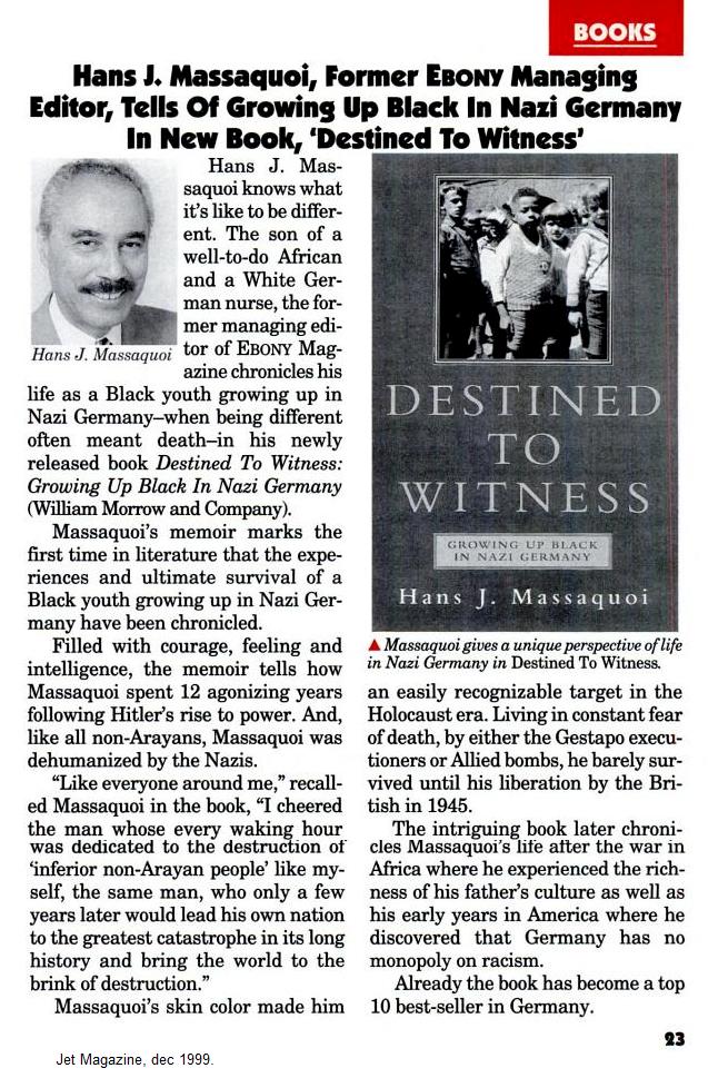 AfroGerman week Hans J. Massaquoi growing up in Nazi Germany