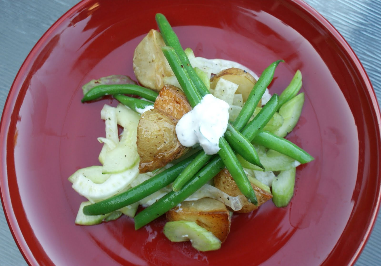 Piccante Dolce Fennel, Cucumber and Green Bean Salad with Roasted