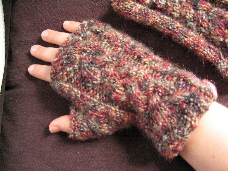 Colorful Cabled Fingerless Gloves