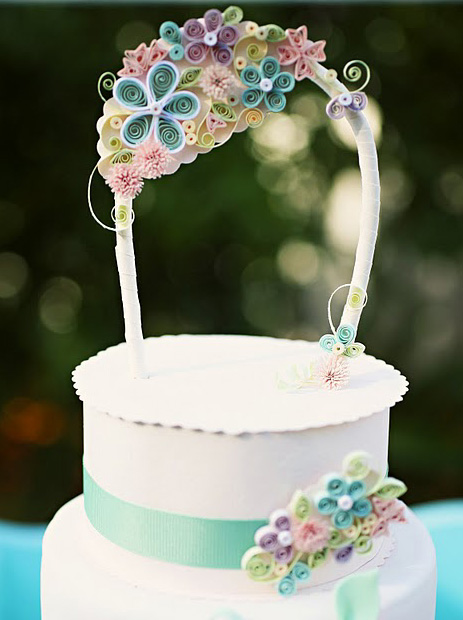 quilled cake topper